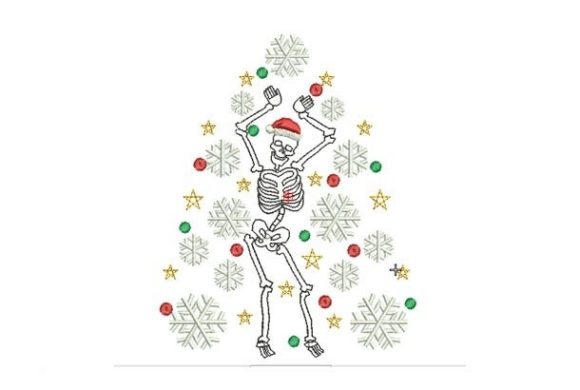 Merry Christmas Skeleton Tree Embroidery Review