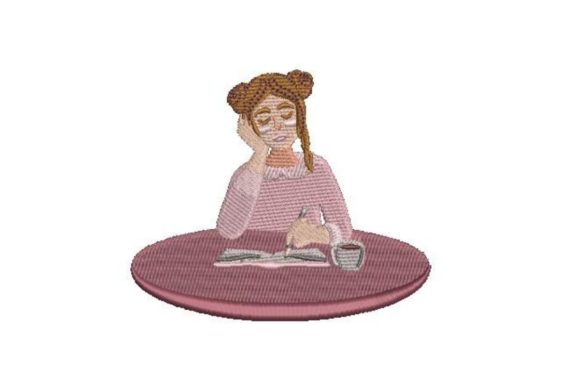 Woman Writing in a Journal Embroidery Design Review